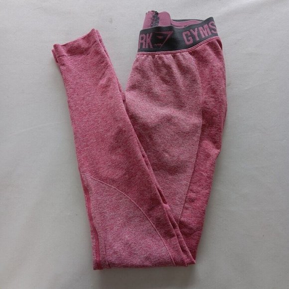 Gymshark Womens XS OG Flex Pink Marl Gray Band Leggings Pants Workout inseam27" - Picture 8 of 9